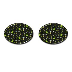 Alien Ufo Pattern Cufflinks (Oval)