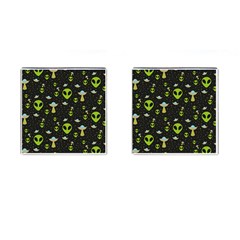 Alien Ufo Pattern Cufflinks (Square)