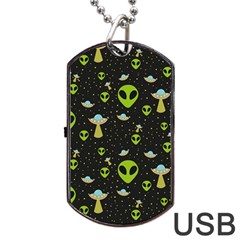 Alien Ufo Pattern Dog Tag USB Flash (One Side)