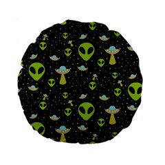 Alien Ufo Pattern Standard 15  Premium Round Cushions