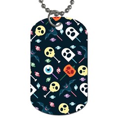 Halloween Candy Pattern Vector Dog Tag (one Side) by Vaneshart