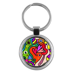 Seamless Doodle Key Chain (round)