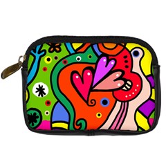 Seamless Doodle Digital Camera Leather Case