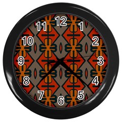 Seamless Digitally Created Tilable Abstract Pattern Wall Clock (black)
