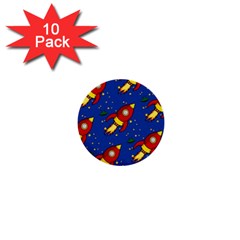 Space Rocket Pattern 1  Mini Buttons (10 Pack) 