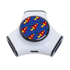 Space Rocket Pattern 3-port Usb Hub by Vaneshart