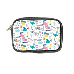 Colorful Doodle Animals Words Pattern Coin Purse