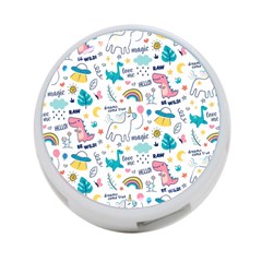 Colorful Doodle Animals Words Pattern 4-port Usb Hub (one Side)