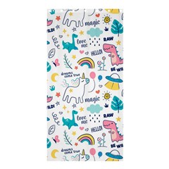 Colorful Doodle Animals Words Pattern Shower Curtain 36  X 72  (stall) 