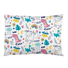 Colorful Doodle Animals Words Pattern Pillow Case (two Sides)