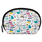 Colorful Doodle Animals Words Pattern Accessory Pouch (Large) Front