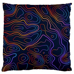 Topographic Colorful Contour Illustration Background Large Cushion Case (one Side)