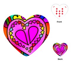 Stained Glass Love Heart Playing Cards Single Design (heart) by Vaneshart