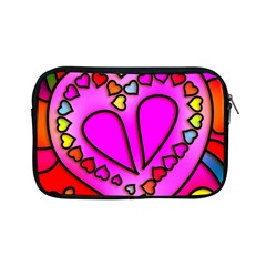 Stained Glass Love Heart Apple Ipad Mini Zipper Cases by Vaneshart