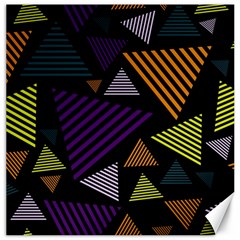 Abstract Pattern Design Various Striped Triangles Decoration Canvas 16  X 16  by Vaneshart