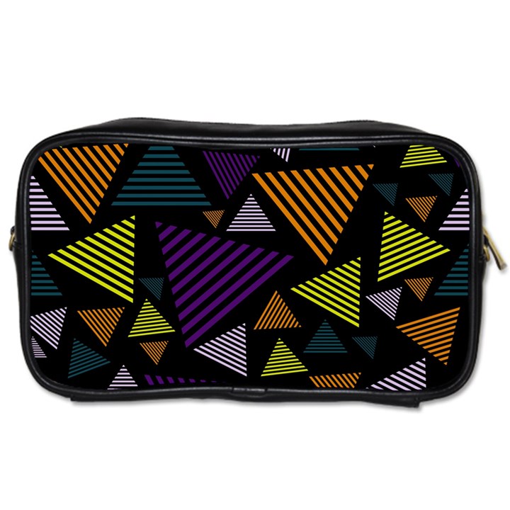 Abstract Pattern Design Various Striped Triangles Decoration Toiletries Bag (Two Sides)