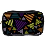 Abstract Pattern Design Various Striped Triangles Decoration Toiletries Bag (Two Sides) Back