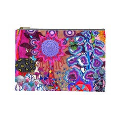 Red Flower Abstract  Cosmetic Bag (large) by okhismakingart