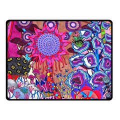 Red Flower Abstract  Fleece Blanket (small) by okhismakingart