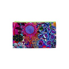 Red Flower Abstract  Cosmetic Bag (xs) by okhismakingart