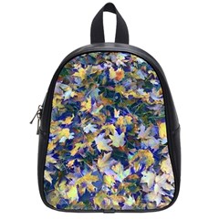 October Leaves In Blue School Bag (small)