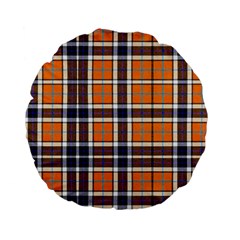 Tartans Yellow 34 Standard 15  Premium Flano Round Cushions by impacteesstreetwearfour