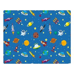 Space Rocket Solar System Pattern Double Sided Flano Blanket (large)  by Vaneshart