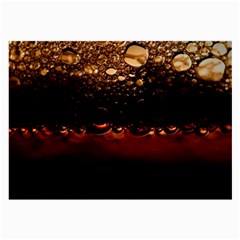 Water Drops Bubbles Macro Close Up Brown Large Glasses Cloth (2 Sides) by Vaneshart