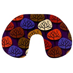 Tree Pattern Background Travel Neck Pillow