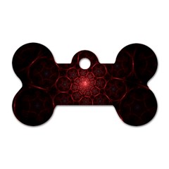 Fractal Spiral Depth Light Red Swirling Lines Dog Tag Bone (two Sides) by Vaneshart