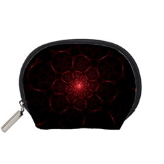 Fractal Spiral Depth Light Red Swirling Lines Accessory Pouch (small)