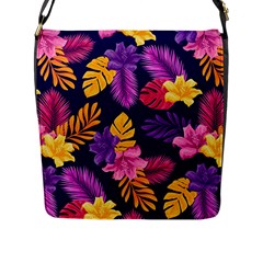 Tropical Pattern Flap Closure Messenger Bag (l) by Vaneshart