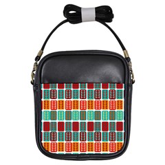 Bricks Abstract Seamless Pattern Girls Sling Bag