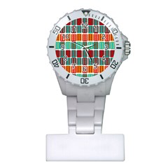 Bricks Abstract Seamless Pattern Plastic Nurses Watch