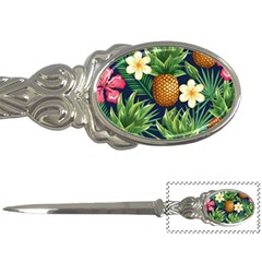 Tropical Pattern Pineapple Flowers Floral Fon Tropik Ananas Letter Opener