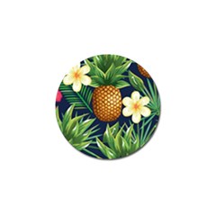 Tropical Pattern Pineapple Flowers Floral Fon Tropik Ananas Golf Ball Marker (10 Pack) by Vaneshart