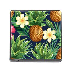 Tropical Pattern Pineapple Flowers Floral Fon Tropik Ananas Memory Card Reader (square 5 Slot) by Vaneshart