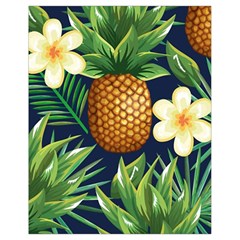 Tropical Pattern Pineapple Flowers Floral Fon Tropik Ananas Drawstring Bag (small)