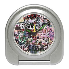Graffiti Wall Background Travel Alarm Clock by Vaneshart