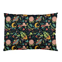 Texture Patterns Aliens Rockets Space Pillow Case (two Sides)