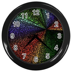 Abstract Colorful Pieces Mosaics Wall Clock (black) by Vaneshart