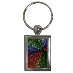 Abstract Colorful Pieces Mosaics Key Chain (rectangle)