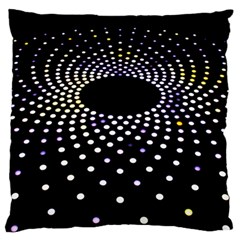 Abstract Black Blue Bright Circle Large Flano Cushion Case (one Side)