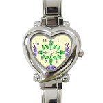 Thistle Flower Purple Thorny Flora Heart Italian Charm Watch Front