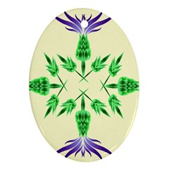 Thistle Flower Purple Thorny Flora Oval Ornament (two Sides) by Bajindul