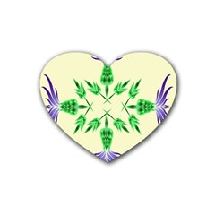 Thistle Flower Purple Thorny Flora Rubber Coaster (heart)  by Bajindul