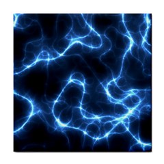 Lightning Electricity Pattern Blue Tile Coaster by Mariart