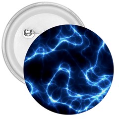 Lightning Electricity Pattern Blue 3  Buttons by Mariart