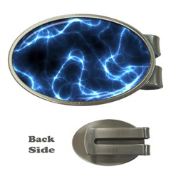 Lightning Electricity Pattern Blue Money Clips (oval) 