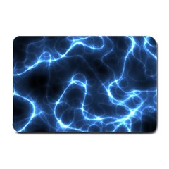 Lightning Electricity Pattern Blue Small Doormat  by Mariart